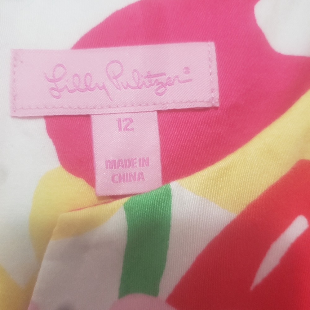 Lilly Pulitzer Floral Dress Sz 12. MEASUREMENTS .L 37", PIT TO PIT 37, W, 38. - Picture 2 of 9